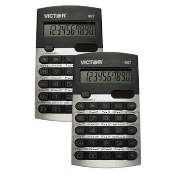 Victor Technology Metric Conversion 10-Digit Battery/Solar Powered Basic Calculator Multicolored