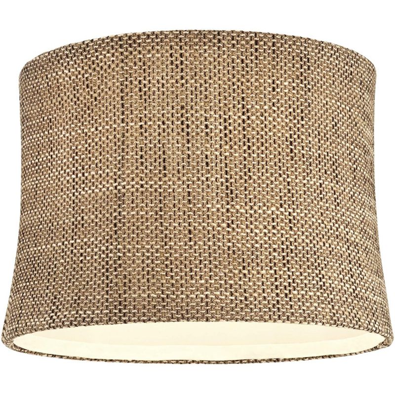Springcrest Set of 2 Drum Lamp Shades Charcoal Brown Medium 13" Top x 14" Bottom x 10" High Spider Replacement Harp Finial Fitting, 3 of 7