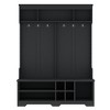 ACEPANO 59.1 in. W Modern Multi-Functional Hall Trees with Metal Hooks, Storage Space & Shoe Cubbies-Black - 3 of 4
