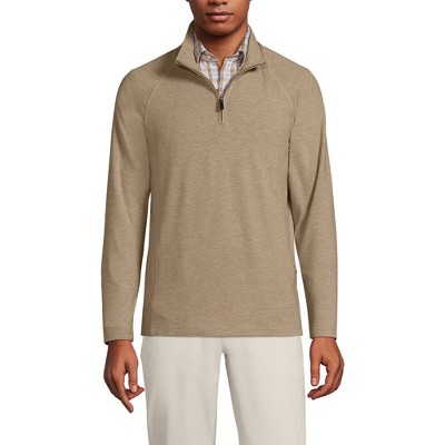 Lands' End Men's Long Sleeve Raglan Hybrid Quarter Zip