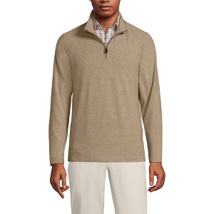 Lands' End Men's Long Sleeve Raglan Hybrid Quarter Zip - 1 of 4