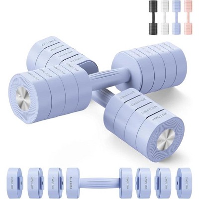 Dumbbell Set of 2, MERACH Adjustable Weight, Anti-slip Handle, Macaron Colors, Each 2.2/4.4/6.6/8.8 lbs, 4 in 1 Hand Weights for Women at Home