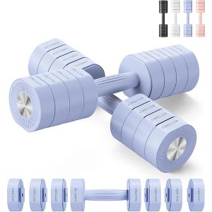Dumbbell Set of 2, MERACH Adjustable Weight, Anti-slip Handle, Macaron Colors, Each 2.2/4.4/6.6/8.8 lbs, 4 in 1 Hand Weights for Women at Home - 1 of 4