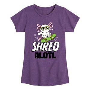 Girls' - Instant Message - Shred Alotl Fitted Short Sleeve Graphic T-Shirt - 1 of 4