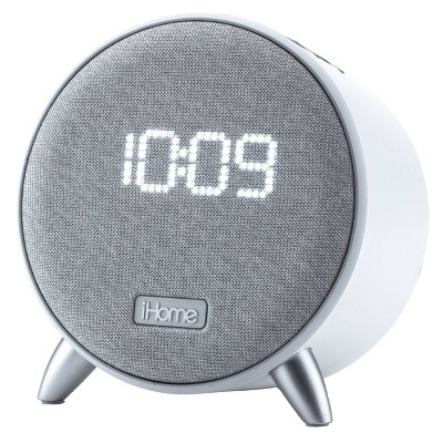 iHome Bluetooth Alarm Clock with Dual USB Charging and Nightlight - White/White