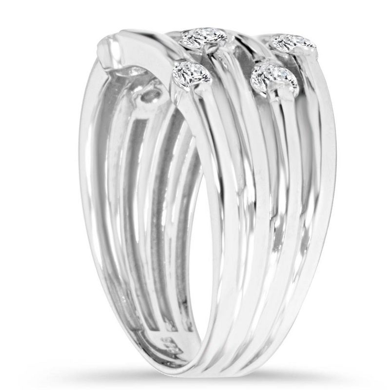 Pompeii3 14K White Gold 1ct Real Diamond Right Hand Ring, 3 of 6