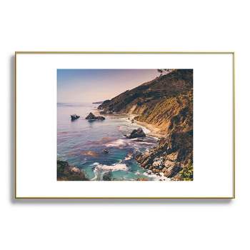 Bethany Young Photography Big Sur Pacific Coast Highway 24"x36" Gold Metal Framed Art Print - Deny Designs