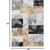 Modern Floral Thin Indoor Rug, Washable Low Pile Carpet with Non Slip Backing, Stain Resistant Mat for Kitchen, Entryway, or Living Room - 2 of 4