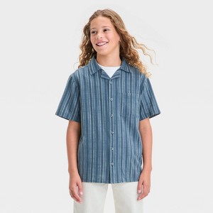 Boys' Short Sleeve Woven Button-Down Shirt - art class™ - 1 of 3