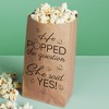 Big Dot of Happiness He Popped the Question She Said Yes Popcorn Bags, Favor Snack Treats, Free-Standing Individual Kraft Brown Paper Bags - 25 Count - 3 of 4