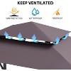 8x5ft Grill Gazebo Canopy w/LED Lights, 2 Shade Panels, Bottle Opener & Hooks – BBQ Shelter for Backyard, Patio, Garden - 4 of 4