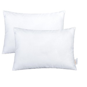 2 Pack Cotton Down Alternative Toddler Pillows, Soft and Breathable Travel Small Pillows, 13x18inches, White - NTBAY - 1 of 4