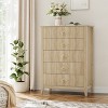 Fluted White Dresser for Bedroom, 43" Tall Storage Dresser Tower with 5 Drawers, Modern Chest of Drawers, Storage Organizer Unit for Closet, Entryway - 3 of 4