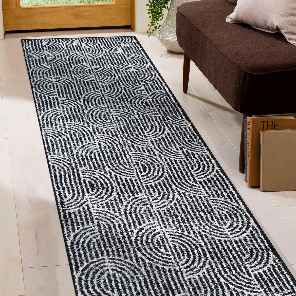 World Rug Gallery Modern Arch Pattern Stripe Area Rug: Geometric, Rectangle, Low Pile, Stain-Resistant - thumbnail 8