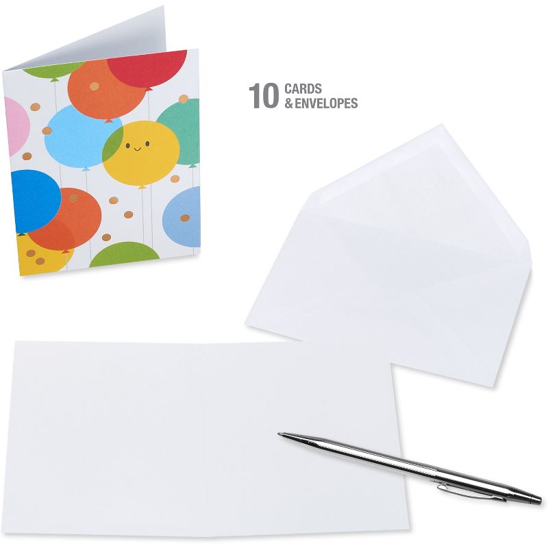 10ct Blank All Occasion Cards Balloons, 4 of 6