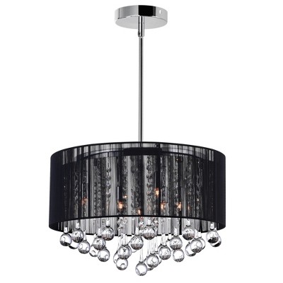 CWI Lighting Water Drop 6 Light Drum Shade Chandelier With Chrome Finish