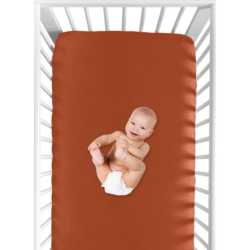 Sweet Jojo Designs Boy or Girl Gender Neutral Unisex Baby Fitted Crib Sheet Mod Dinosaur Orange, 5 of 8
