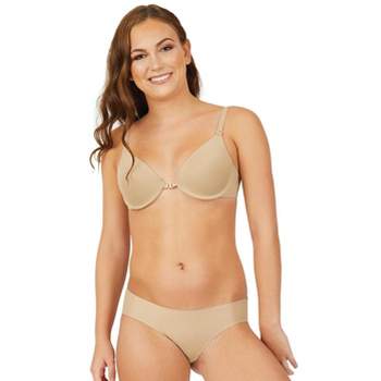 Allegra K Women's Lace Minimizer Adjustable Wide Straps Full Coverage  Wireless Bra And Panty Champagne 38d : Target