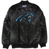 STARTER Mens Carolina Panthers Varsity Jacket, Black, X-Large - 4 of 4