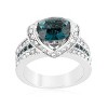 Slickblue Glamorous Ovaline Pink/Blue Engagement Ring with Deep Cubic Zirconia - Rhodium Plated 3-Stone Ring for Women - 2 of 3