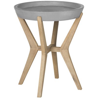 Celeste Dark Grey and Natural Concrete Round End Table