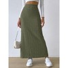 Women's High - Waisted Side Slit Slim - Fit Knitted Midi Skirt, Casual Pencil Skirt with Knit Fabric - 2 of 4