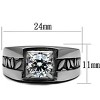 Slickblue Polished No-Plating Stainless Steel Ring, Clear Round CZ, Sleek Classic Band Style, Sizes 8-13 - 2 of 4