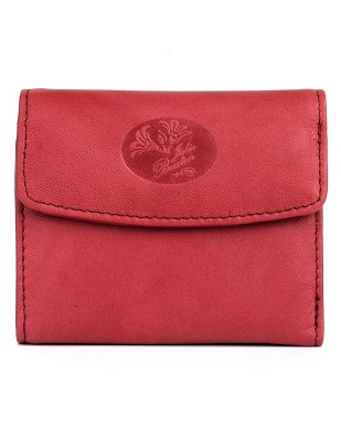 Julia Buxton Heiress Leather Pik-Me-Up Mini-Trifold Wallet - Red