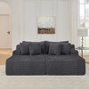 83" Corduroy Lazy Sectional Sofa Bed with No Assembly Required and High-Density Foam - 3 of 4