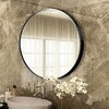 Spassway 28"H x 28"W Round Versatile Decorative Aluminum Alloy Mirror Art Designs for Living Room Bedroom Entryway Office Home Black/Gold Available - 2 of 4