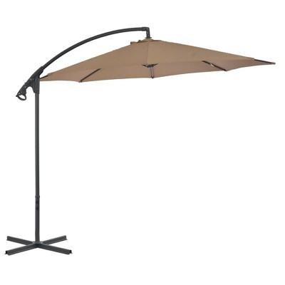 vidaXL Cantilever Umbrella with Steel Pole 118.1 in. Taupe