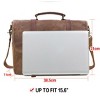 Mens Messenger Bag 15 Inch Waterproof Vintage Genuine Leather Waxed Briefcase - 4 of 4