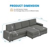 ODK Oversized Modular Sectional Sofa, Chaise Couch Sleeper Bed, Convertible Deep Seat Couch with Wide Armrests, Comfy Cloud Sofa Set for Living Room - 2 of 4