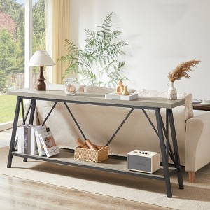 70.9" Entryway Console Table, 2 Tier Narrow Long Sofa Table, Wooden Behind Couch Table, Entryway Table for Living Room Hallway Entrance - 1 of 4