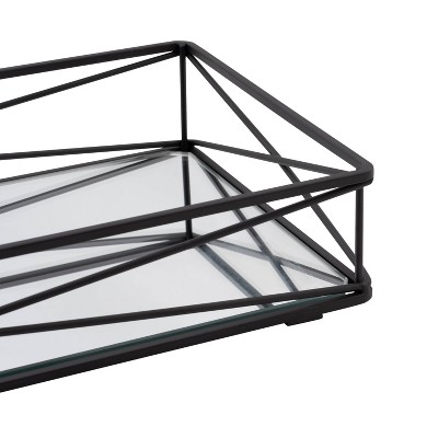 Matte Black Elegance Over-the-Tank Vanity Tray