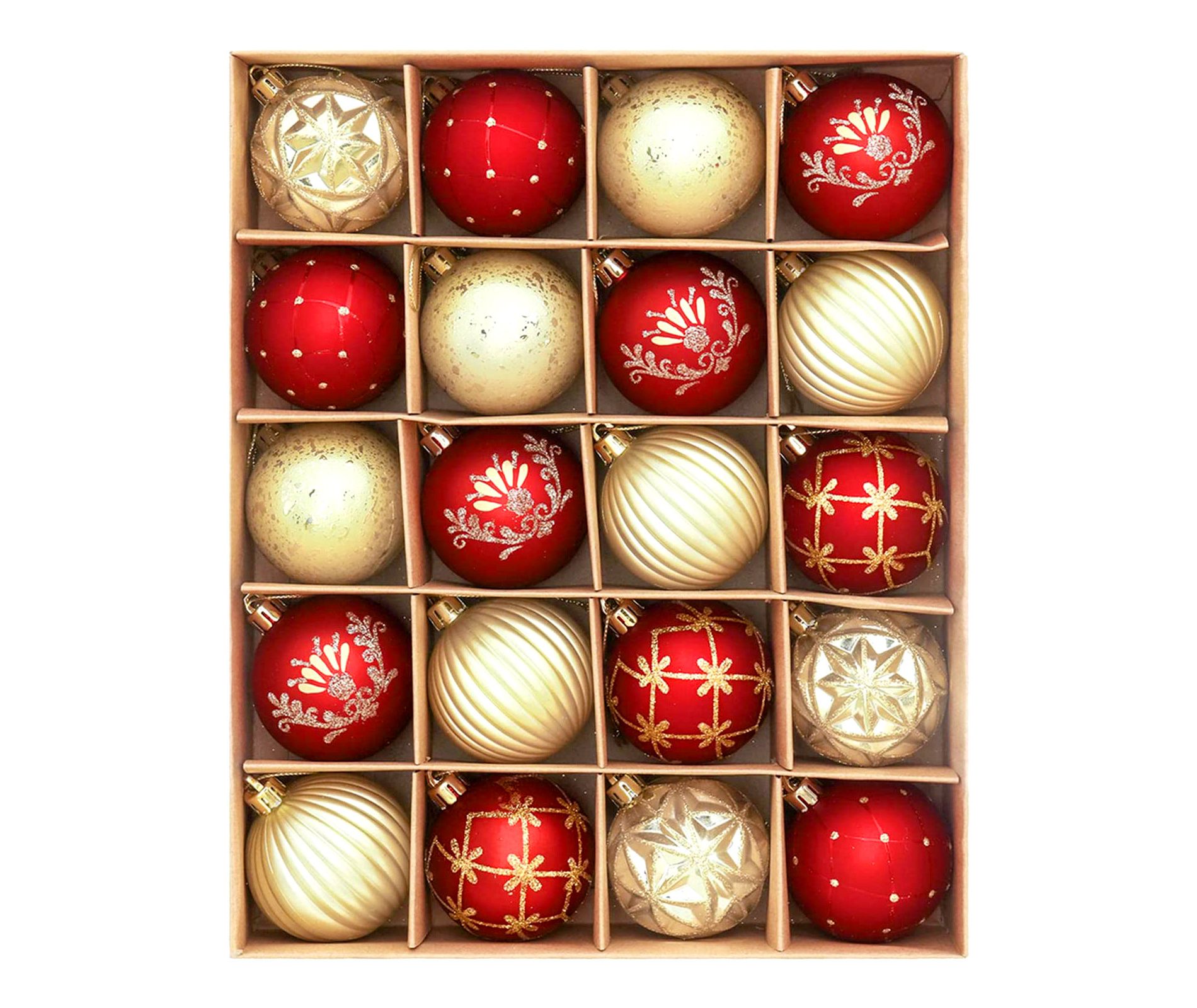 20ct Christmas Ball Ornaments, 2.36"/6cm Shatterproof Plastic Christmas Baubles, Hanging Decorations for Xmas Tree, Holiday, Wedding, Party