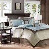 PAGED Queen Comforter Set 7 Piece Hotel Style Bedding Sets, Bed in a Bag with 1 Quil, 2 Pillowcases, 3 Decorative Pillows and 1 Bed Skirt - 2 of 4