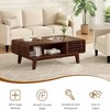 SEVOBAL Coffee Table End Table Modern Table with Storage Mid Century Farmhouse Wood Coffee Table Tables Living Room Stand, Brown, 23.6"*43.3"*15.7" - 3 of 4