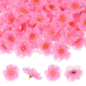 Unique Bargains Silk Artificial Cherry Blossom Flower Heads Wedding DIY Crafts 150 Pcs - 1 of 4