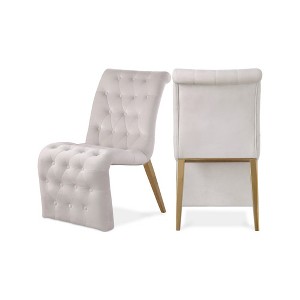 Meridian Furniture,Curve Velvet Dining Chair, Set of 2 - 1 of 4