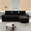 Modern Curved Chenille Sectional Sofa with Chaise Lounge, Convertible L-Shaped 3-Seat Modular Couch for Living Room & Bedroom–The Pop Home - 2 of 4