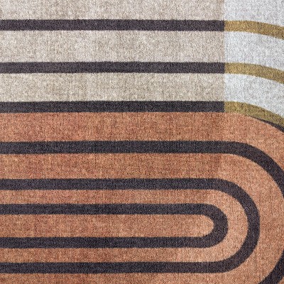 Avani Retro Arch Blue and Beige Tufted Washable Rug