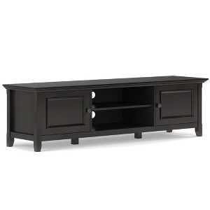 72" Solid Wood Low TV Media Stand with Handcrafted Finish, Cord Management, and Anti-Tip Kit Included for Living Room and Bedroom - 1 of 4