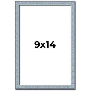 PosterPalooza | Photo Size Textured Blue Picture Frame - UV Acrylic, Foam Board Backing, Hanging Hardware - 1 of 4