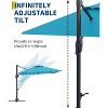 TackView Large Patio Cantilever Umbrella, 10' X 10' Aluminum Outdoor Cantilever Offset Umbrella with 360-Degree Rotation for Backyard, Pool - 4 of 4