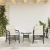 vidaXL Patio Chairs with Cushions/Black PE Rattan/Garden Seating Set - Outdoor Lounge / 2 Chairs/Cushioned Seats - 3 of 4