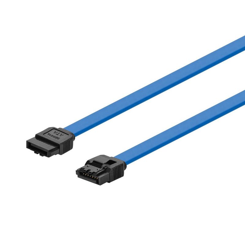 Monoprice DATA Cable - 1.5 Feet - Blue | SATA 6Gbps Cable with Locking Latch, 1 of 7