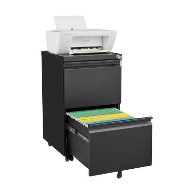 NicBex 2 Drawer Mobile File Cabinet with Lock,Rolling File Cabinets for Home Office Letter/Legal/A4/F4
