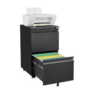 NicBex 2 Drawer Mobile File Cabinet with Lock,Rolling File Cabinets for Home Office Letter/Legal/A4/F4 - 1 of 3