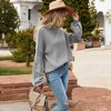 Anna-Kaci Women's Long Sleeve Ribbed Knit Sweater with Drop Shoulder Design - 3 of 4